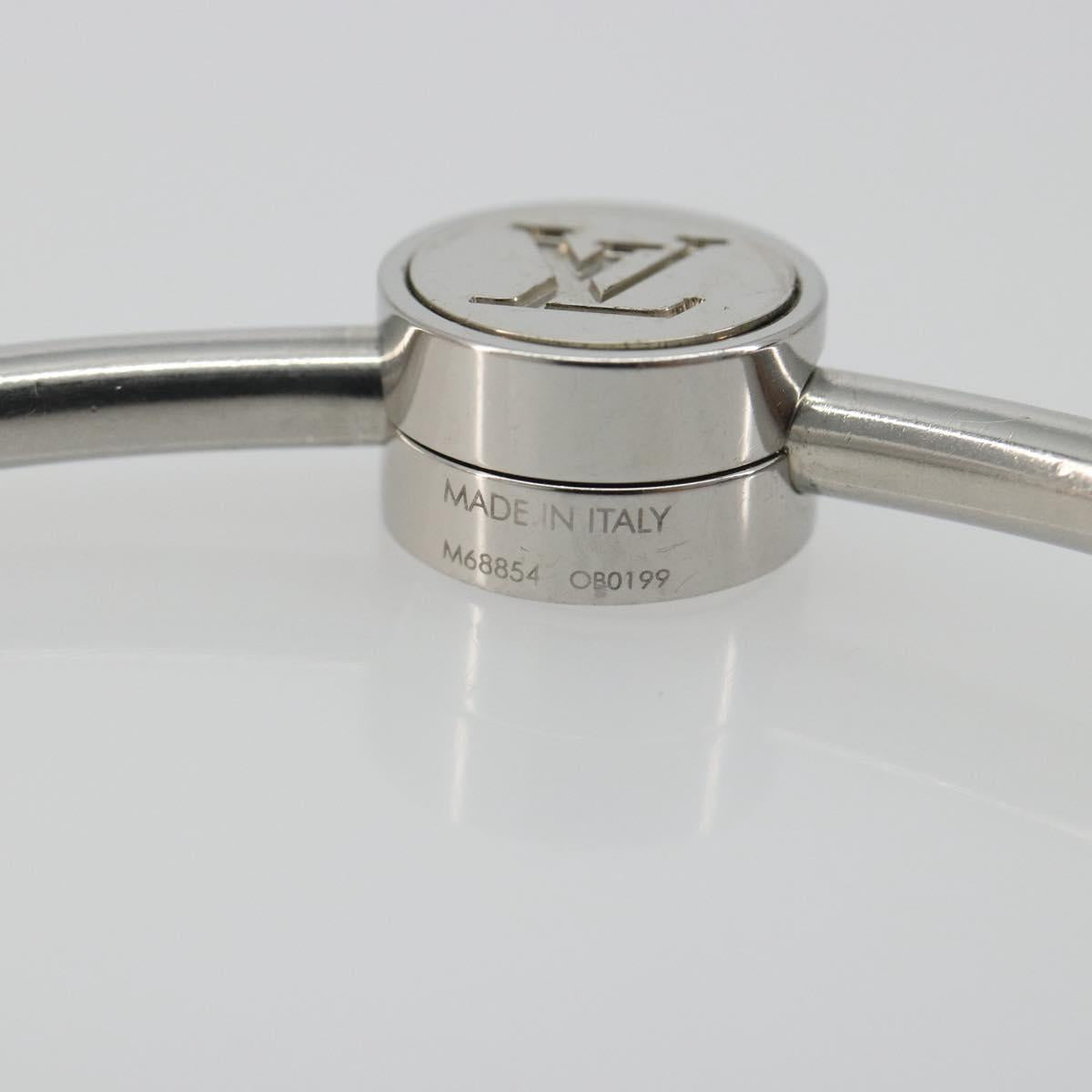 LOUIS VUITTON Porte Cles Round Charm Metal Silver M68854 LV Auth ar14134M