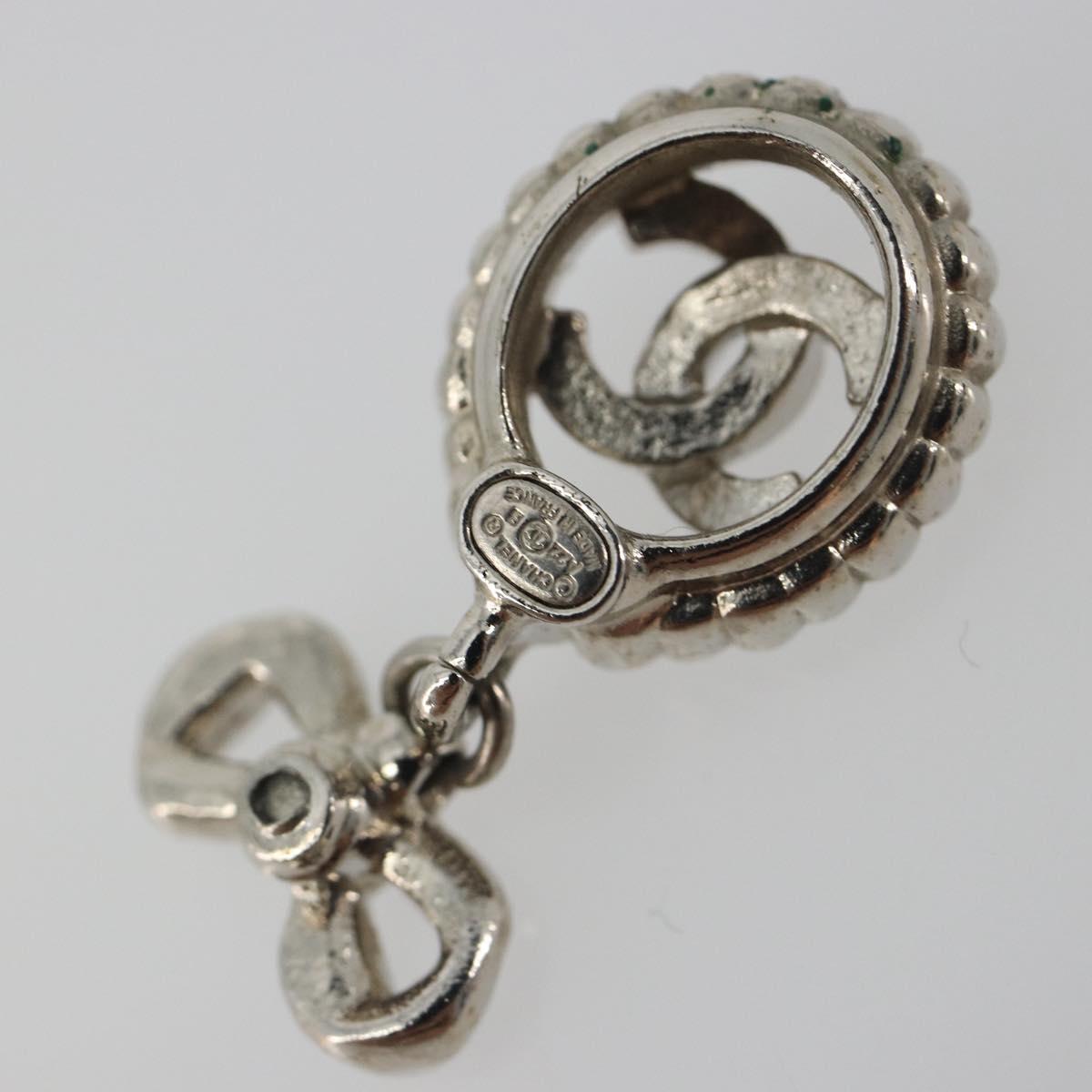 CHANEL Earring Metal Silver CC Auth ar14135