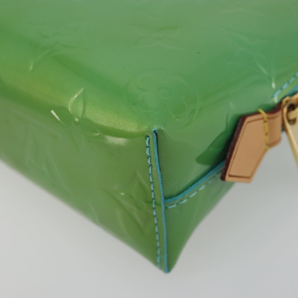 LOUIS VUITTON Monogram Vernis Pochette Cosmetic PM Blue M91747 Auth ar14136V