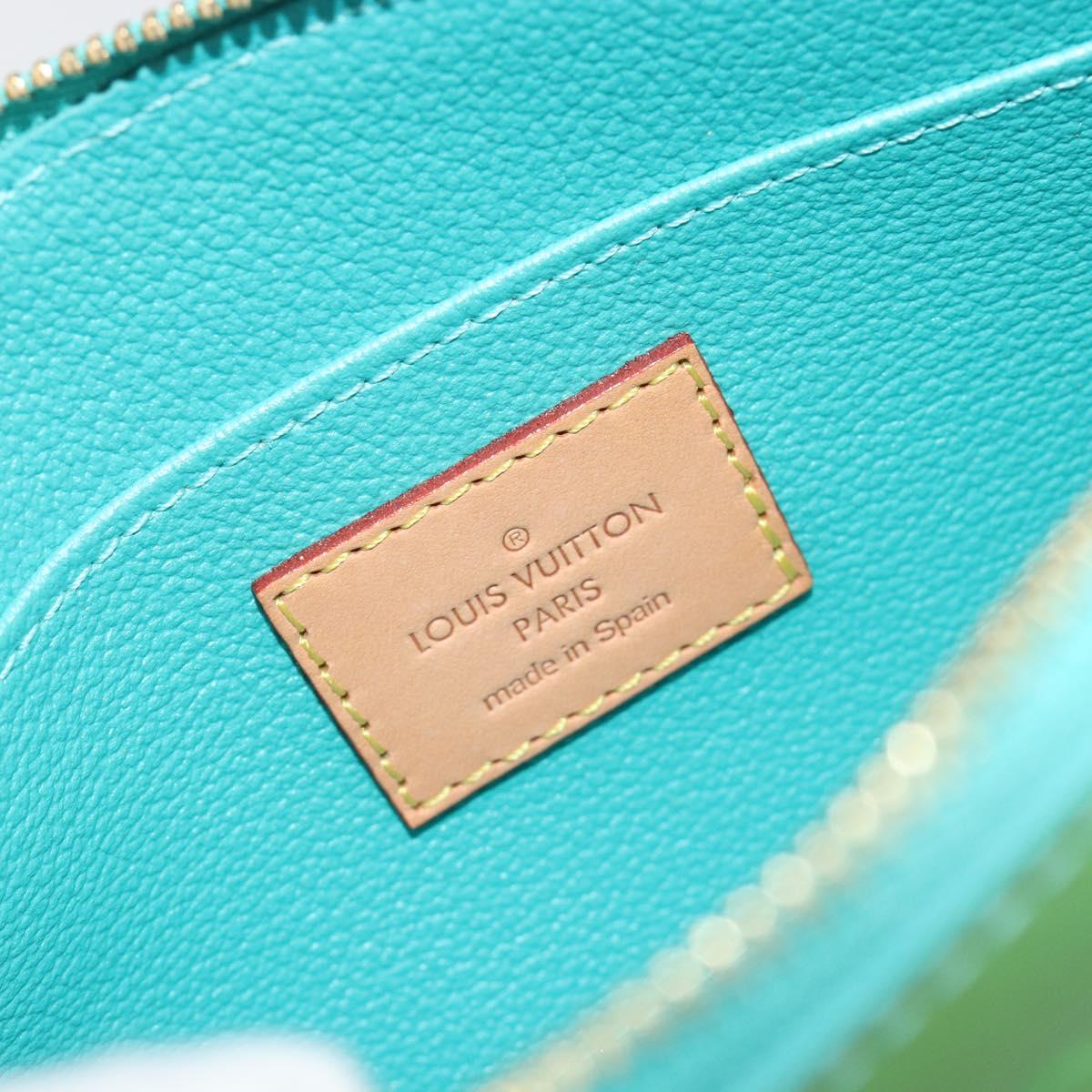 LOUIS VUITTON Monogram Vernis Pochette Cosmetic PM Blue M91747 Auth ar14136V