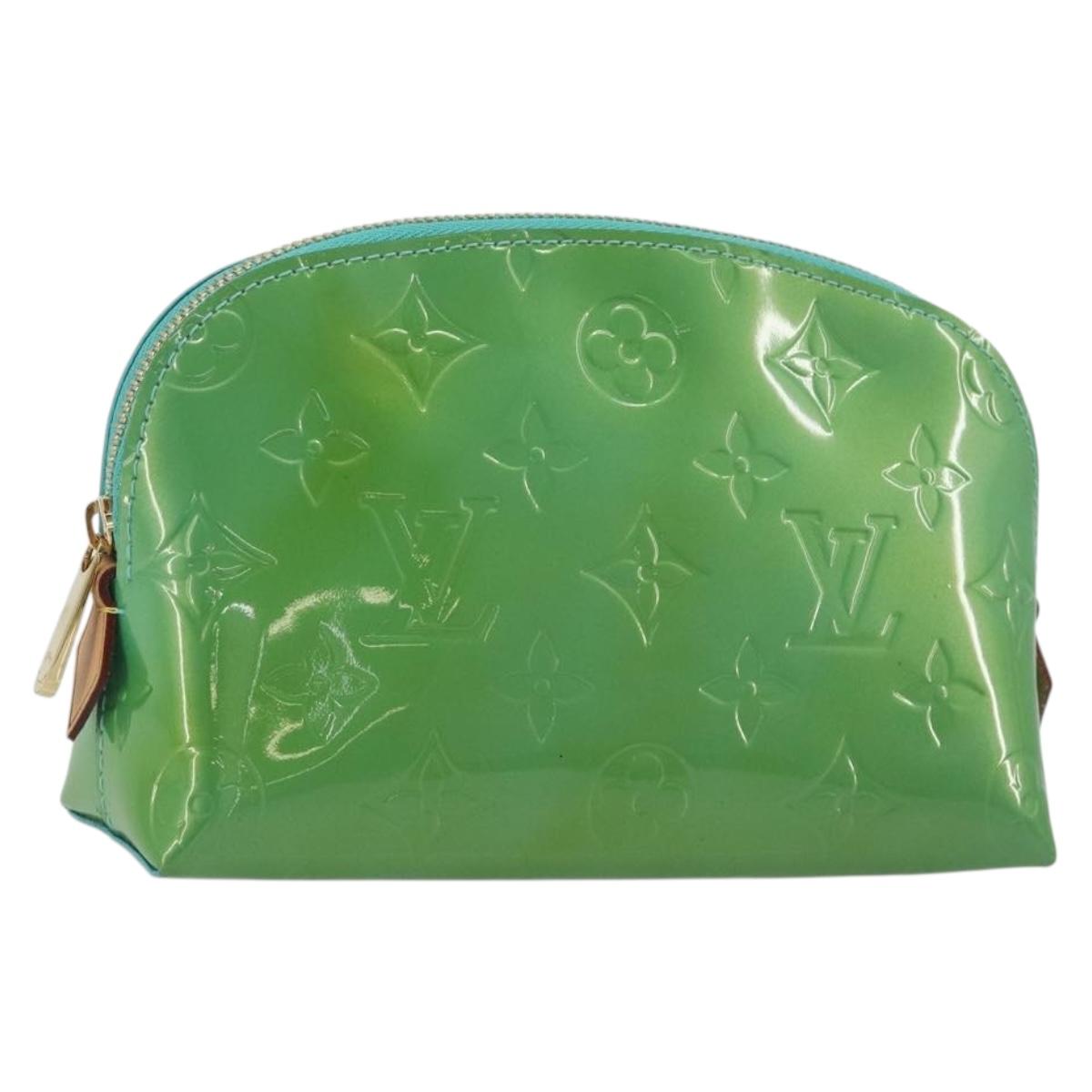 LOUIS VUITTON Monogram Vernis Pochette Cosmetic PM Blue M91747 Auth ar14136V