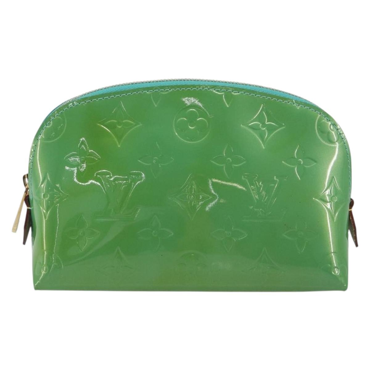 LOUIS VUITTON Monogram Vernis Pochette Cosmetic PM Blue M91747 Auth ar14136V
