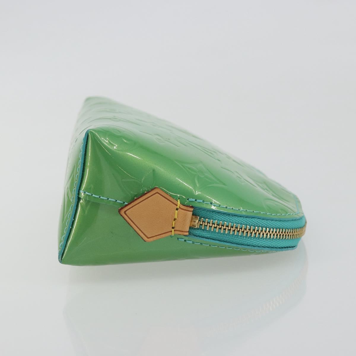 LOUIS VUITTON Monogram Vernis Pochette Cosmetic PM Blue M91747 Auth ar14136V
