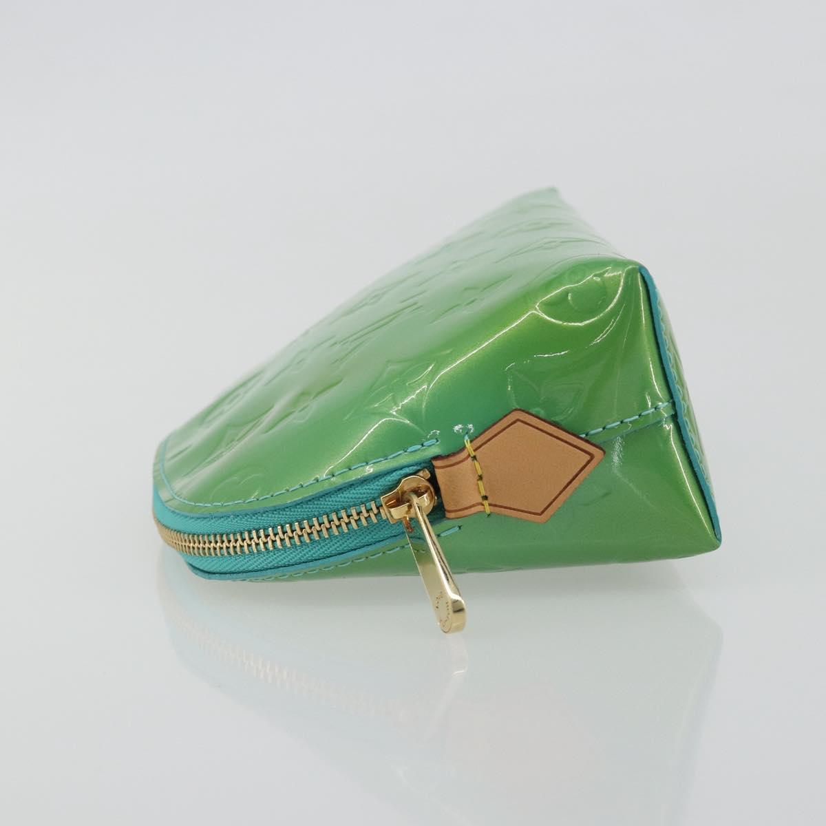 LOUIS VUITTON Monogram Vernis Pochette Cosmetic PM Blue M91747 Auth ar14136V
