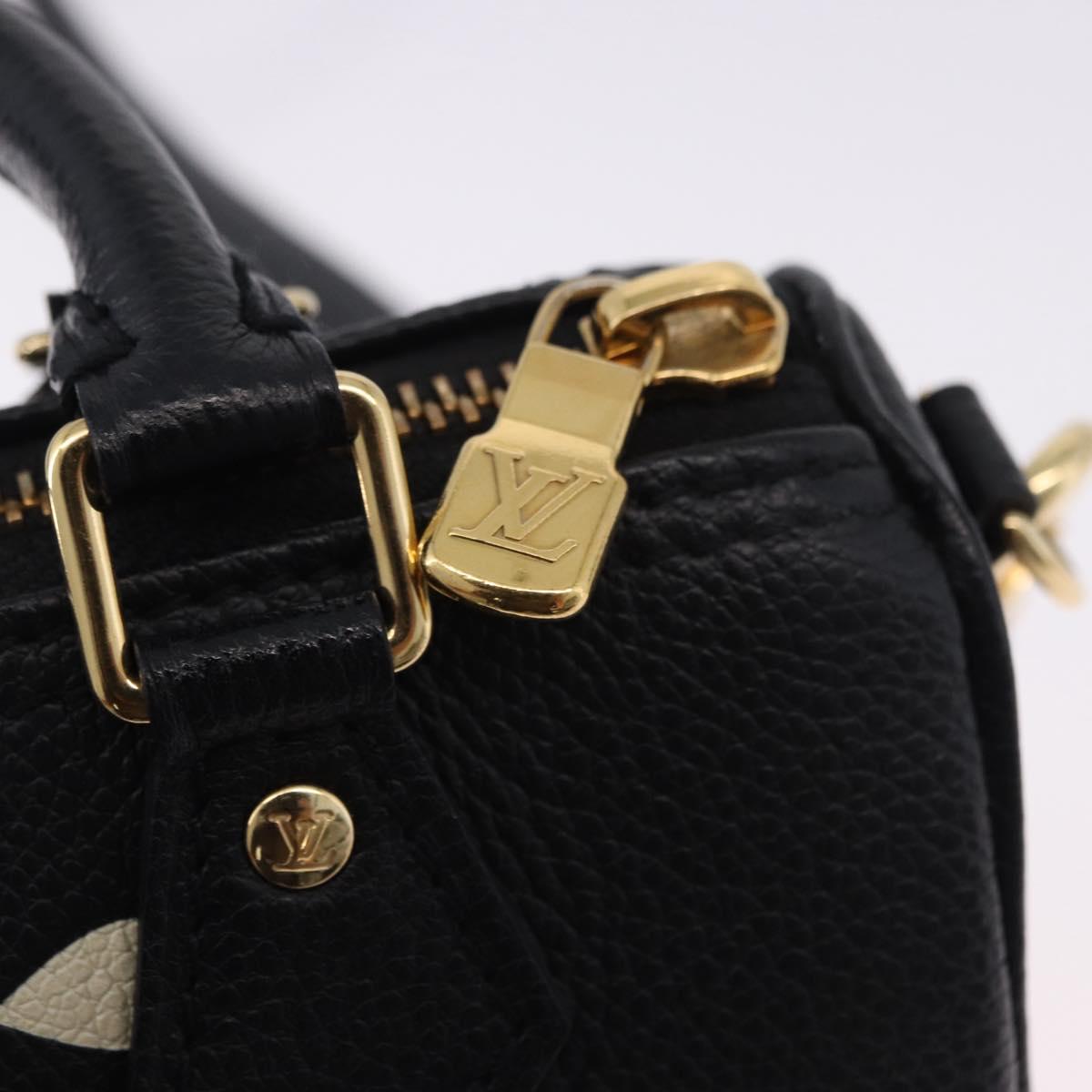 LOUIS VUITTON Monogram Empreinte Nano Speedy Bag Black M81456 LV Auth ar14137SAM