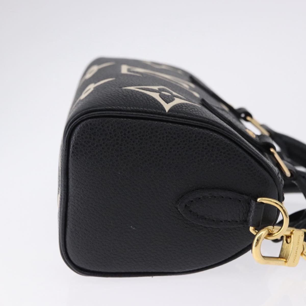 LOUIS VUITTON Monogram Empreinte Nano Speedy Bag Black M81456 LV Auth ar14137SAM
