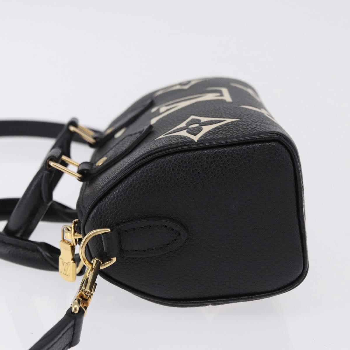 LOUIS VUITTON Monogram Empreinte Nano Speedy Bag Black M81456 LV Auth ar14137SAM
