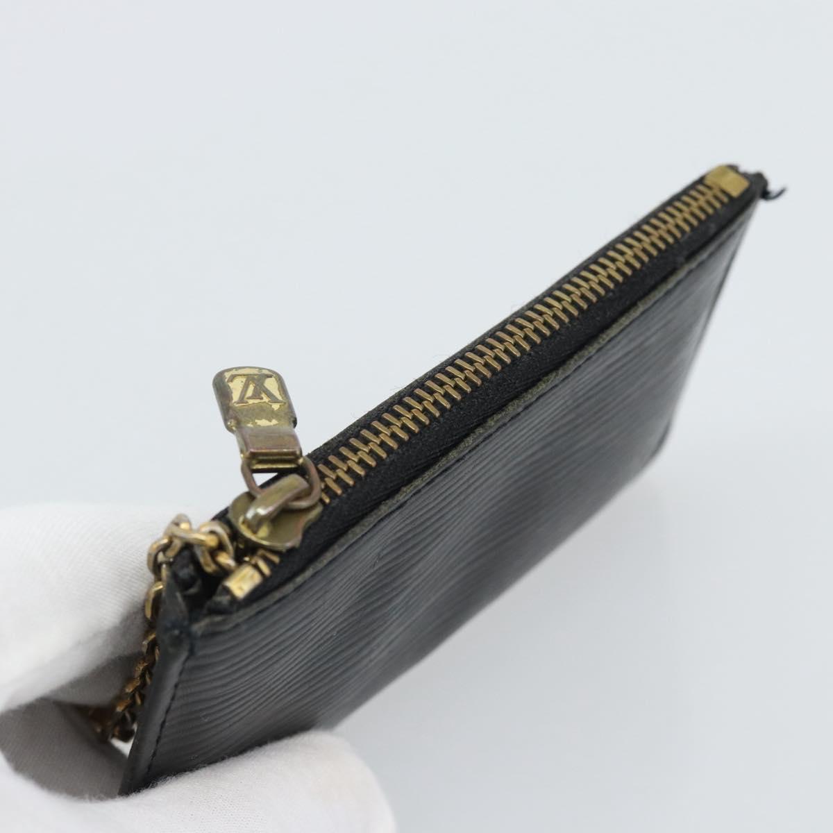 LOUIS VUITTON Epi Pochette Cles Coin Purse Black M63802 LV Auth ar14138