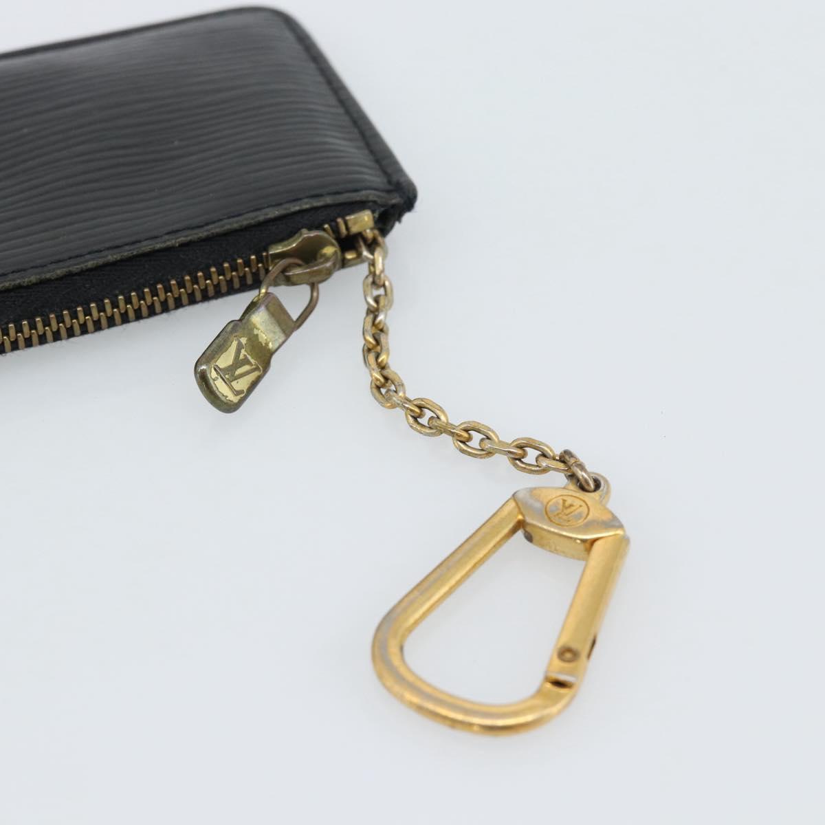 LOUIS VUITTON Epi Pochette Cles Coin Purse Black M63802 LV Auth ar14138