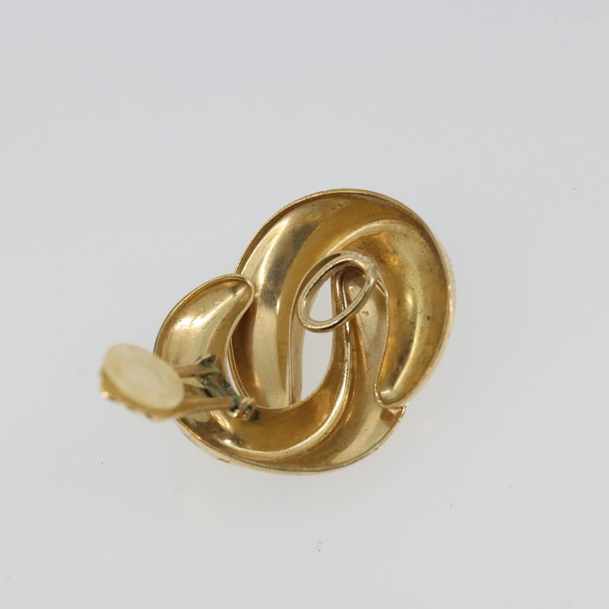 Christian Dior Earring Metal Gold Tone Auth ar14139