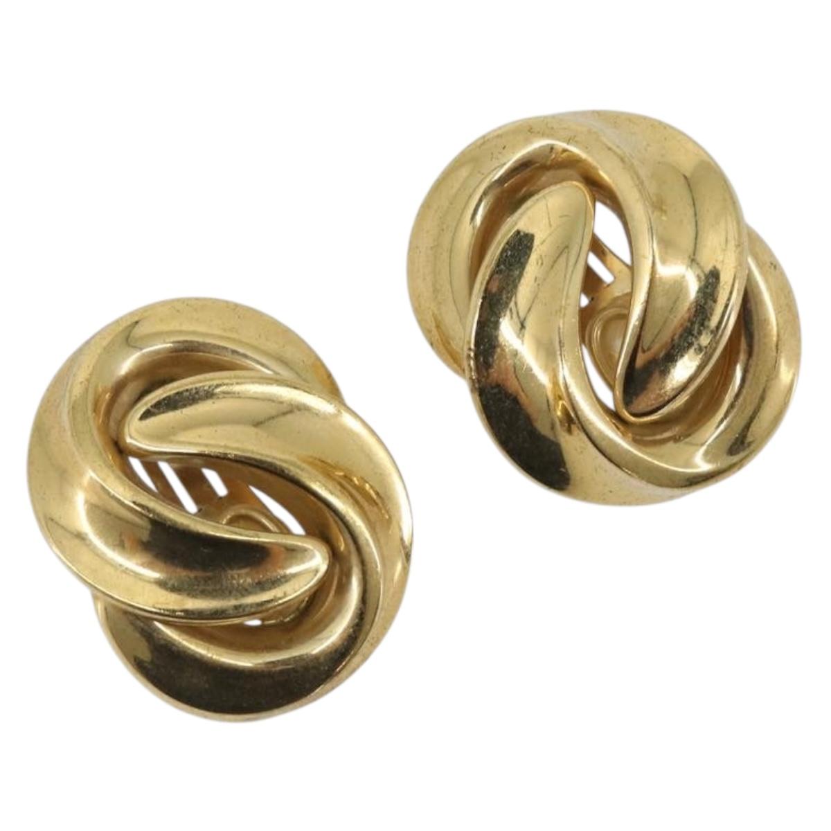 Christian Dior Earring Metal Gold Tone Auth ar14139