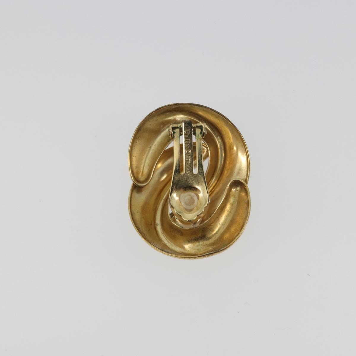 Christian Dior Earring Metal Gold Tone Auth ar14139