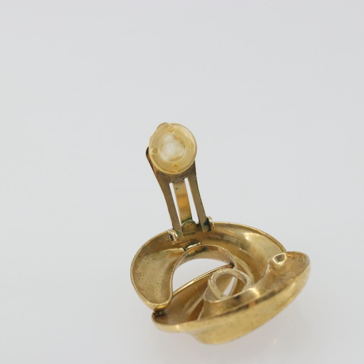 Christian Dior Earring Metal Gold Tone Auth ar14139