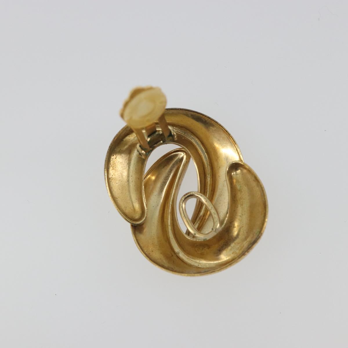 Christian Dior Earring Metal Gold Tone Auth ar14139