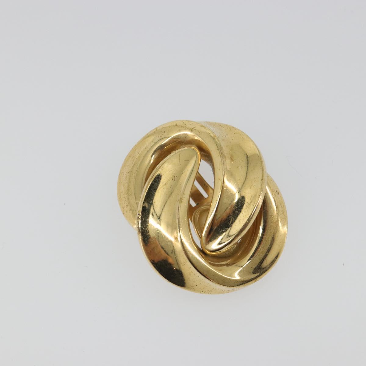 Christian Dior Earring Metal Gold Tone Auth ar14139