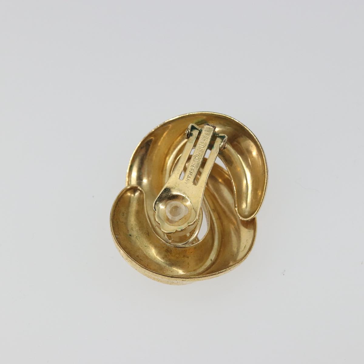 Christian Dior Earring Metal Gold Tone Auth ar14139