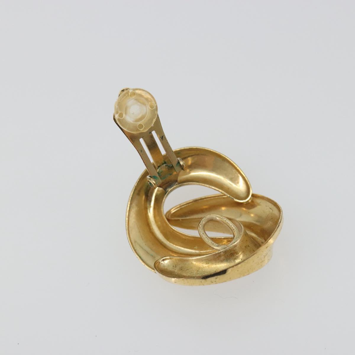 Christian Dior Earring Metal Gold Tone Auth ar14139