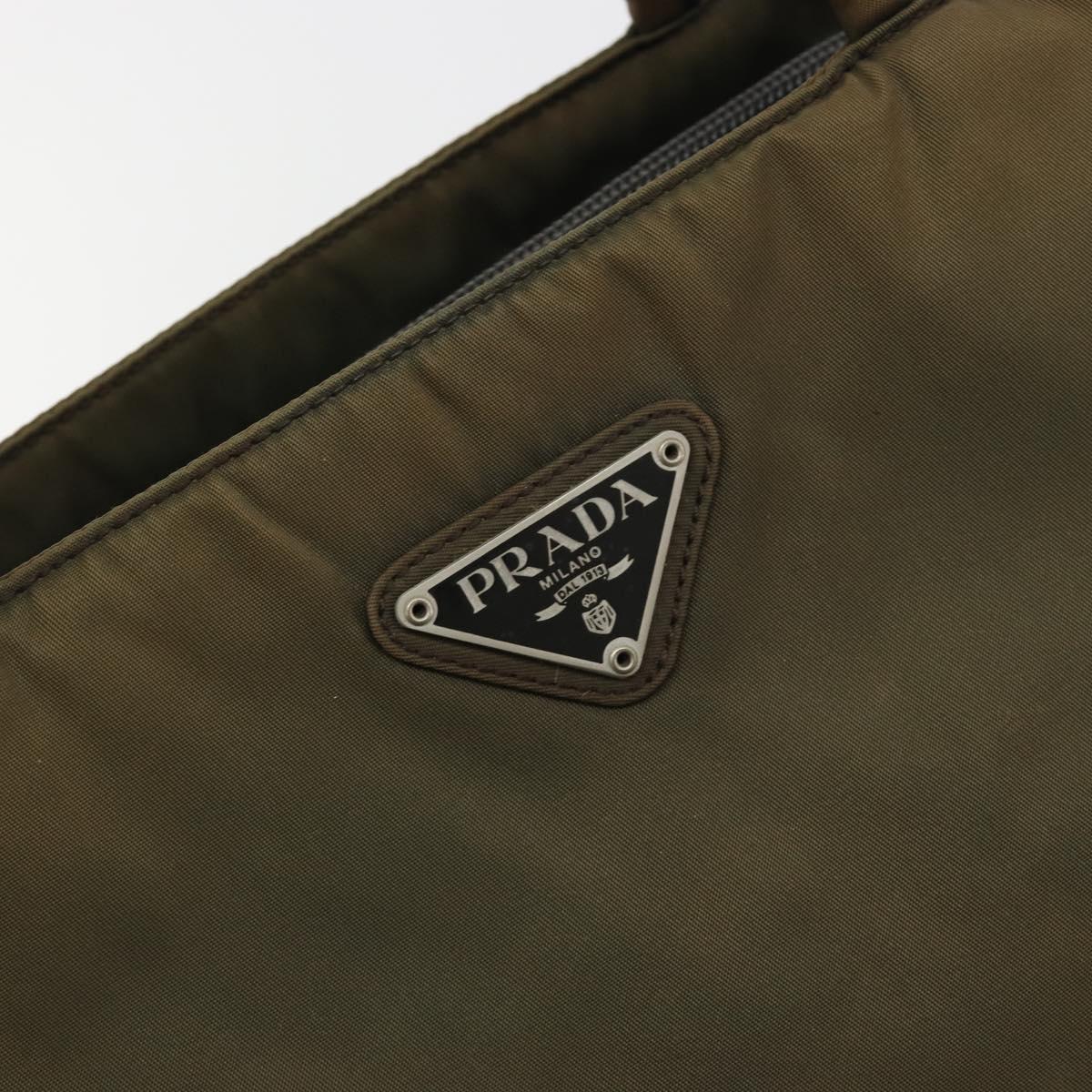 PRADA Hand Bag Nylon Green Auth ar14142
