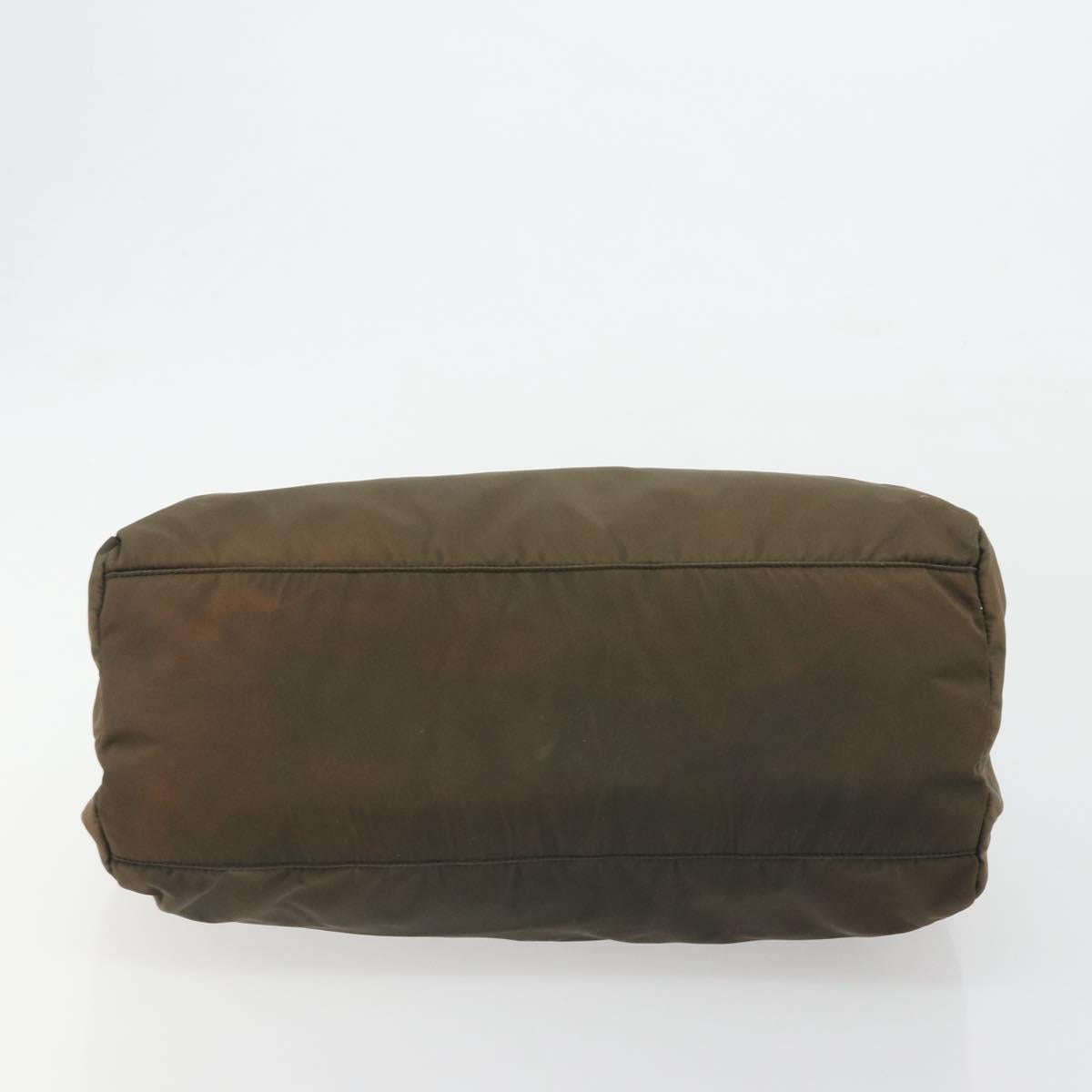 PRADA Hand Bag Nylon Green Auth ar14142