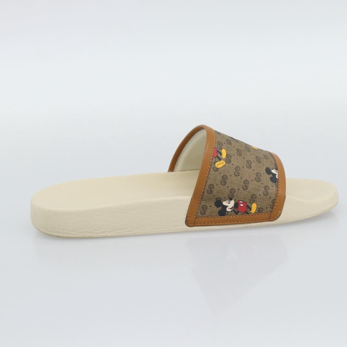 GUCCI Disney MicroGG Sandals PVC Leather Beige 603702 Auth ar14145M