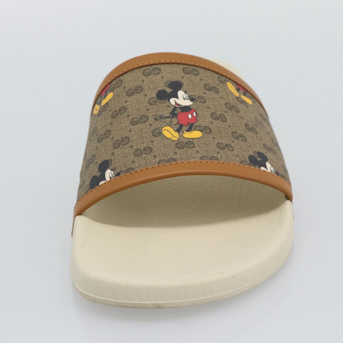 GUCCI Disney MicroGG Sandals PVC Leather Beige 603702 Auth ar14145M