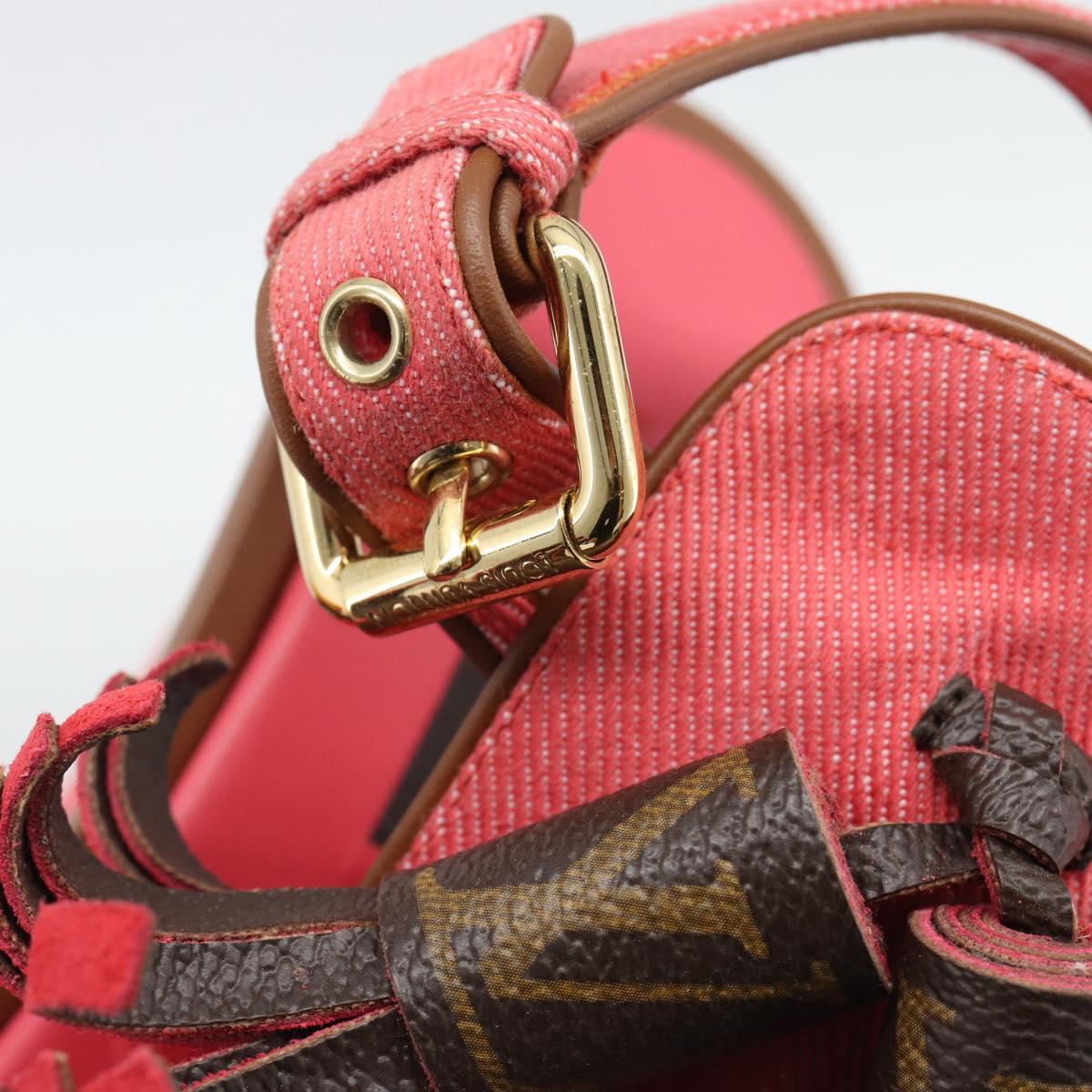 LOUIS VUITTON Monogram Tassel Sandals EU35 Pink LV Auth ar14147M