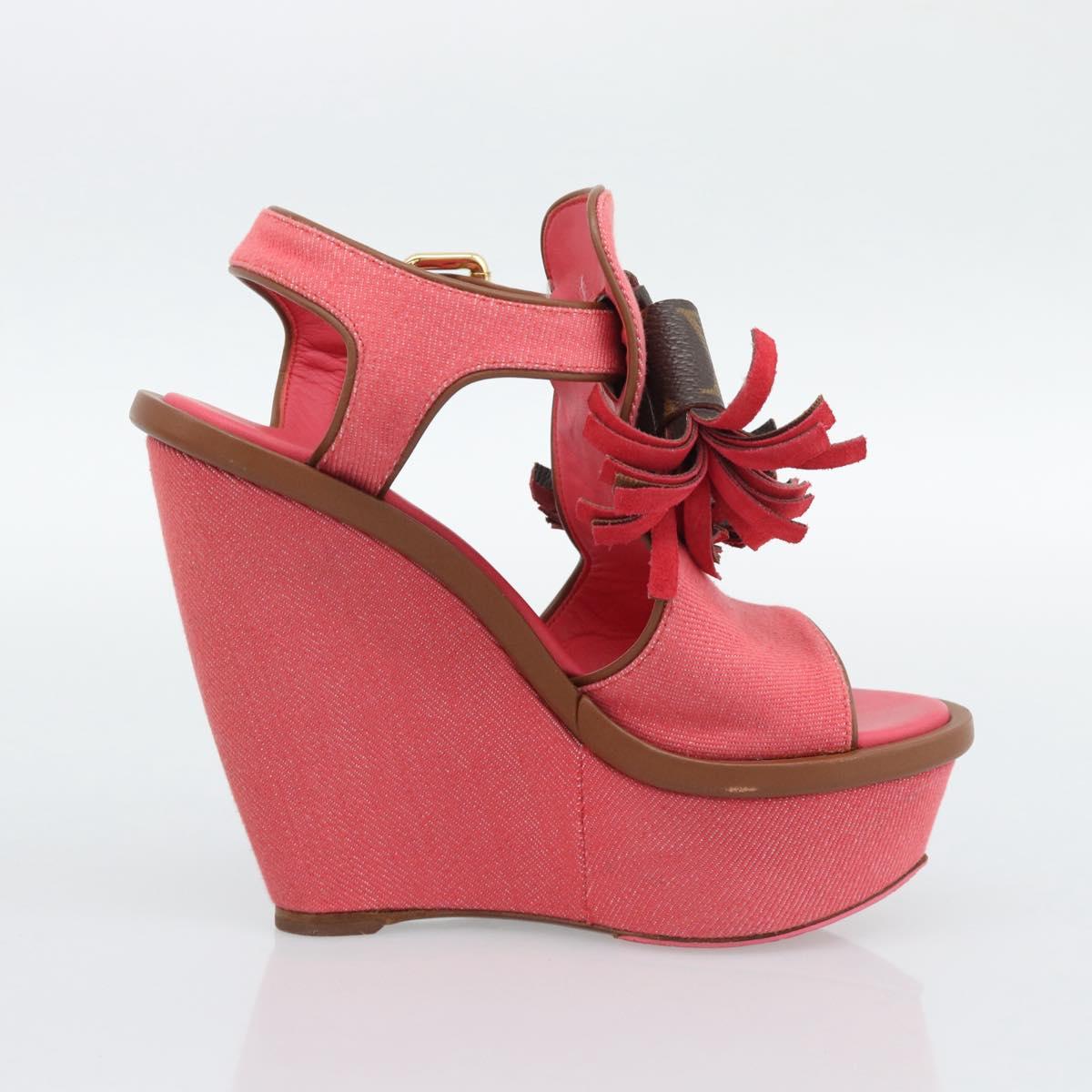 LOUIS VUITTON Monogram Tassel Sandals EU35 Pink LV Auth ar14147M
