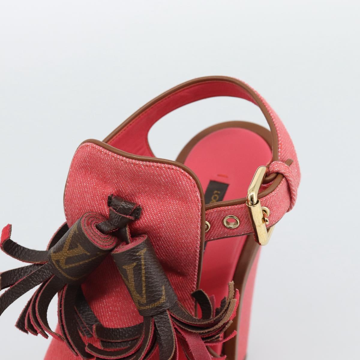 LOUIS VUITTON Monogram Tassel Sandals EU35 Pink LV Auth ar14147M