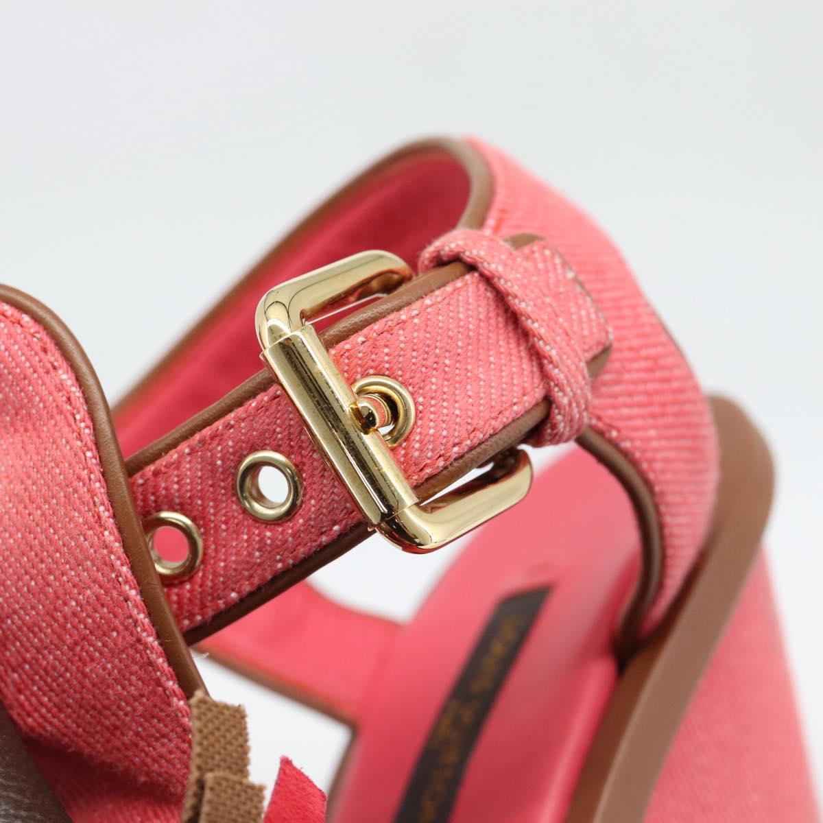 LOUIS VUITTON Monogram Tassel Sandals EU35 Pink LV Auth ar14147M