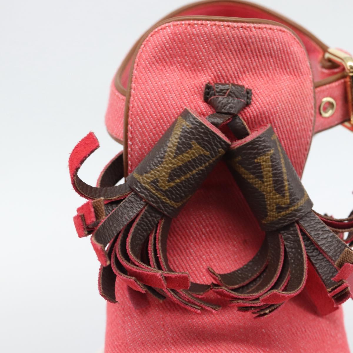 LOUIS VUITTON Monogram Tassel Sandals EU35 Pink LV Auth ar14147M