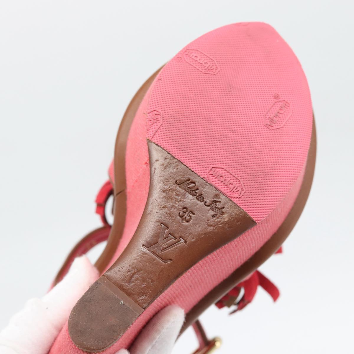 LOUIS VUITTON Monogram Tassel Sandals EU35 Pink LV Auth ar14147M