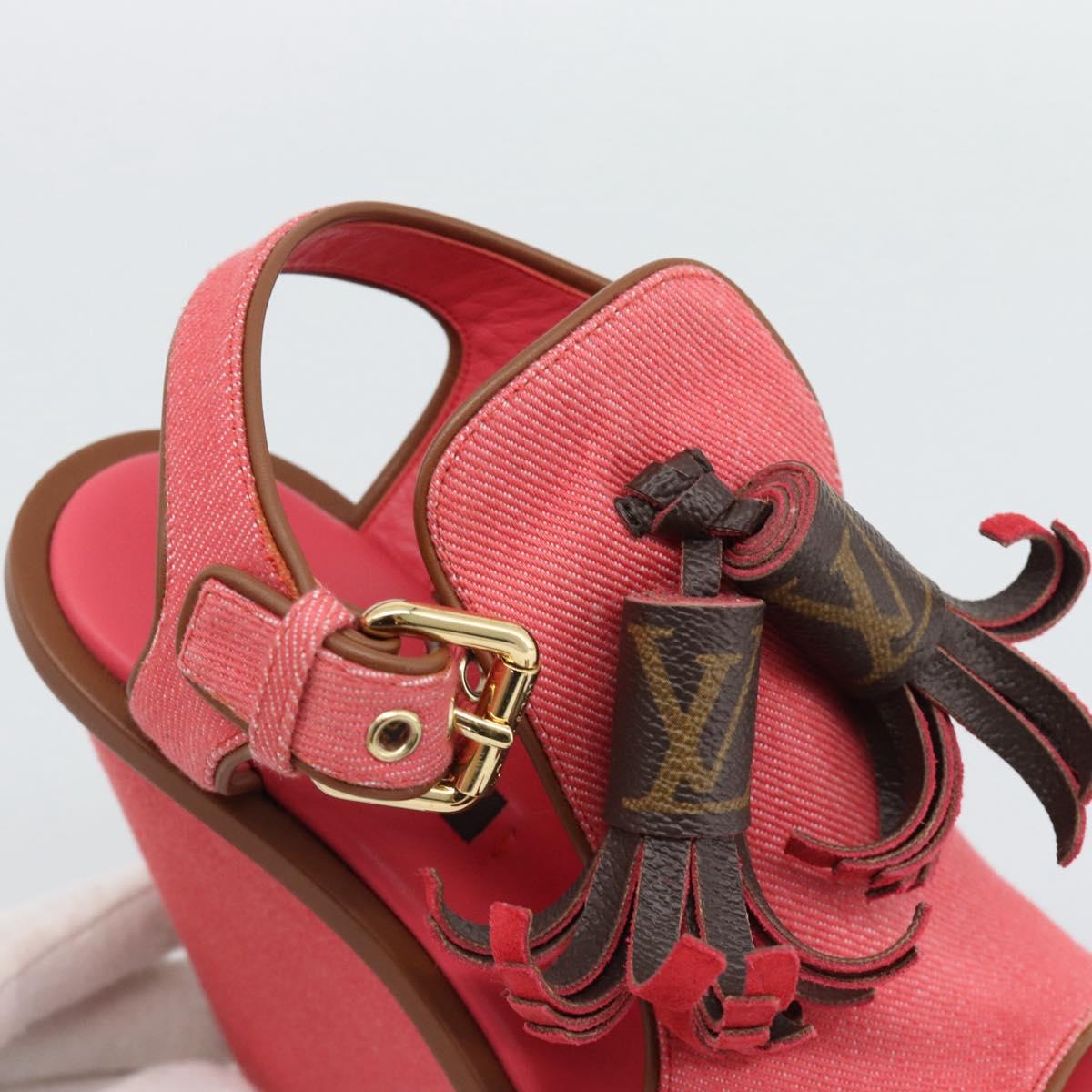 LOUIS VUITTON Monogram Tassel Sandals EU35 Pink LV Auth ar14147M