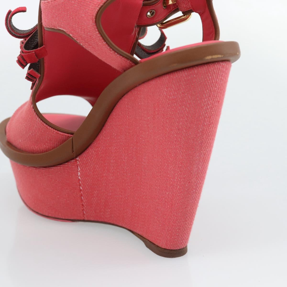 LOUIS VUITTON Monogram Tassel Sandals EU35 Pink LV Auth ar14147M