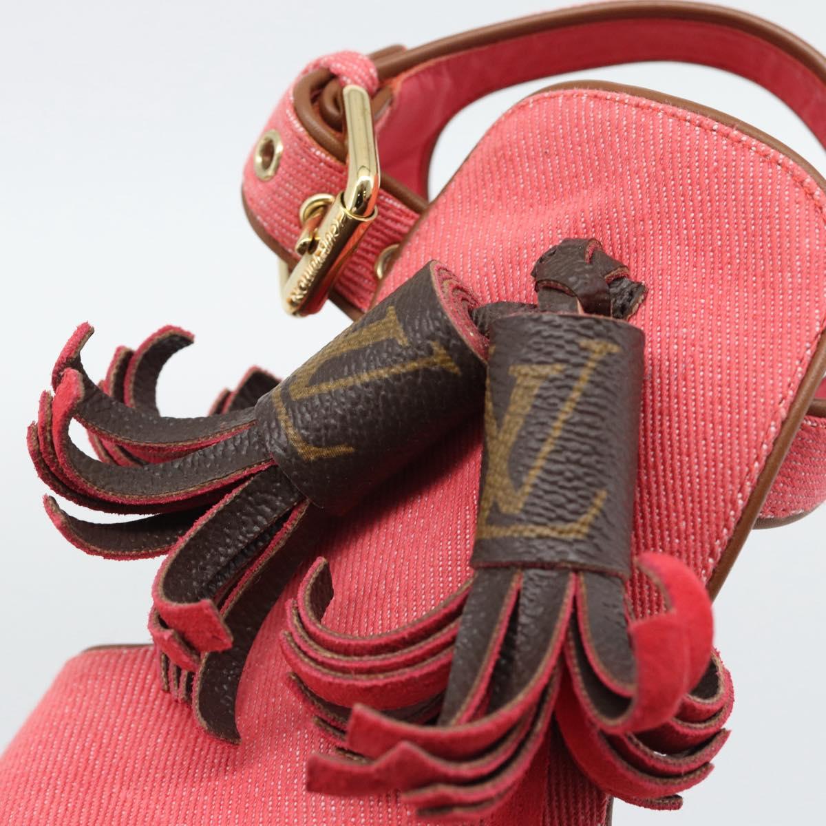 LOUIS VUITTON Monogram Tassel Sandals EU35 Pink LV Auth ar14147M