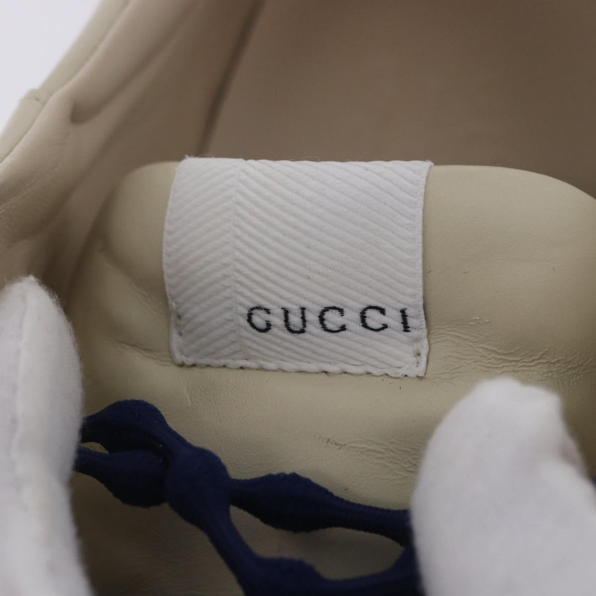 GUCCI Doraemon Sneakers Leather White Blue 655025 Auth ar14148