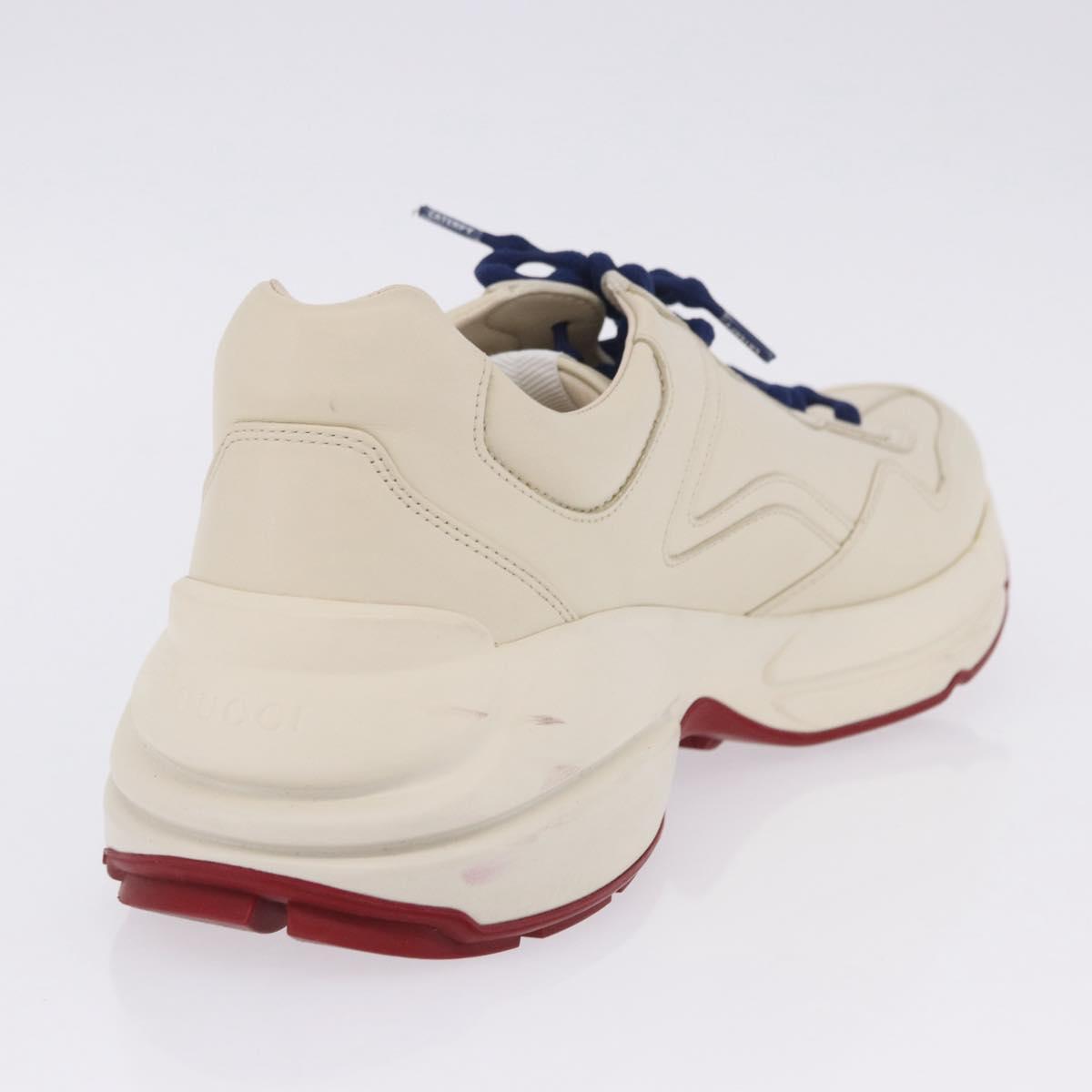 GUCCI Doraemon Sneakers Leather White Blue 655025 Auth ar14148
