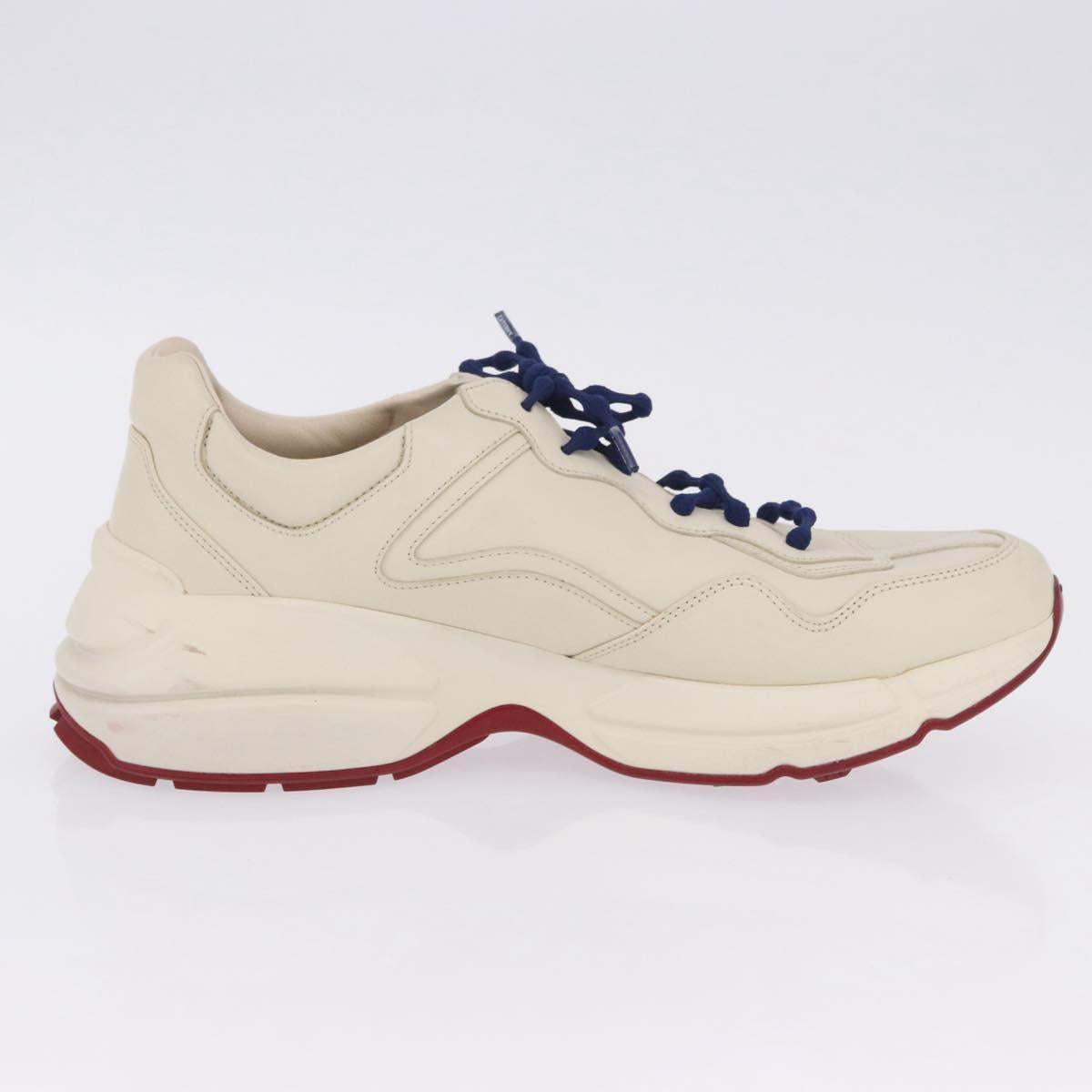 GUCCI Doraemon Sneakers Leather White Blue 655025 Auth ar14148