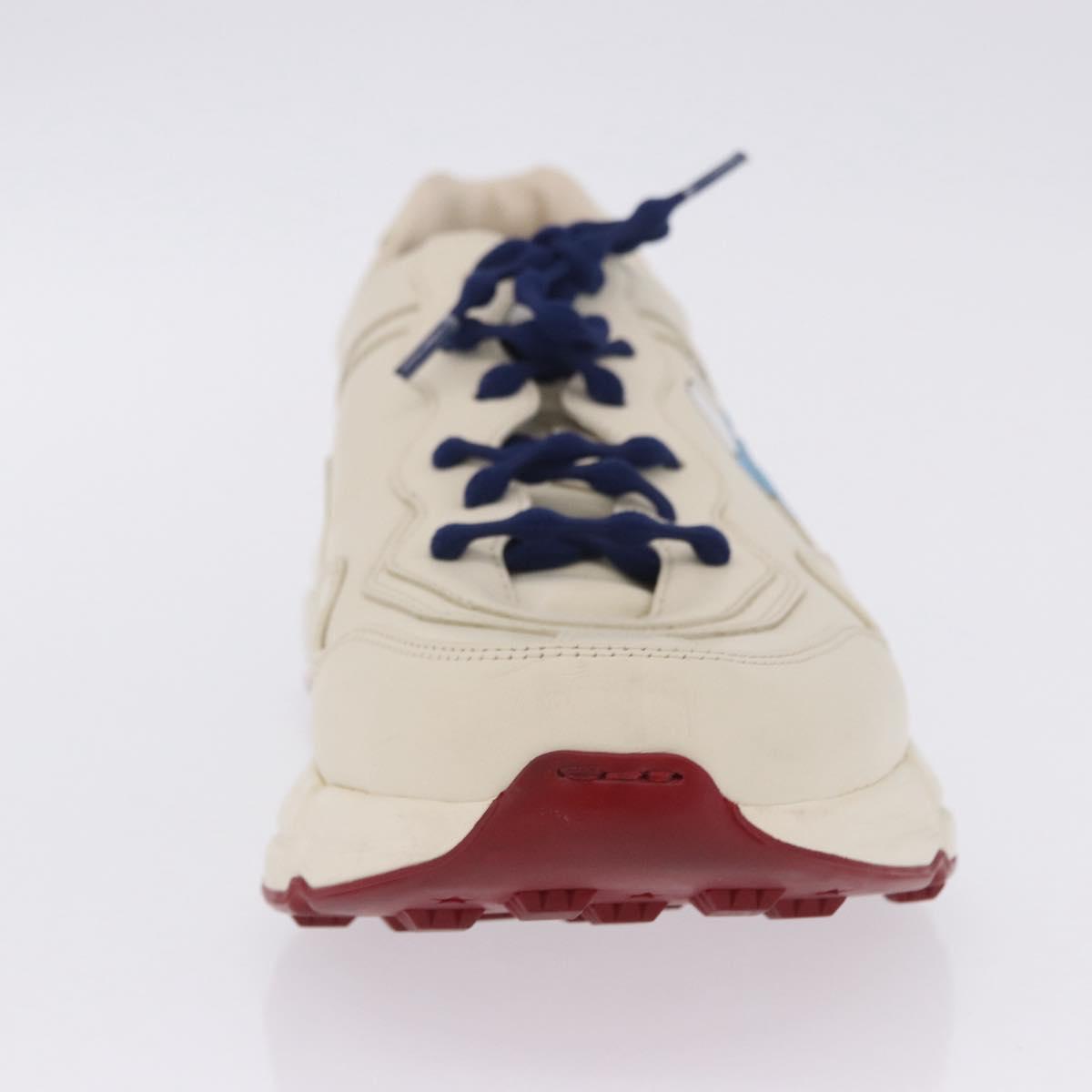 GUCCI Doraemon Sneakers Leather White Blue 655025 Auth ar14148