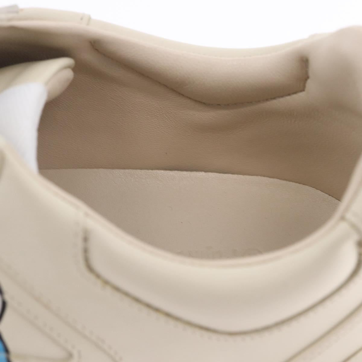 GUCCI Doraemon Sneakers Leather White Blue 655025 Auth ar14148