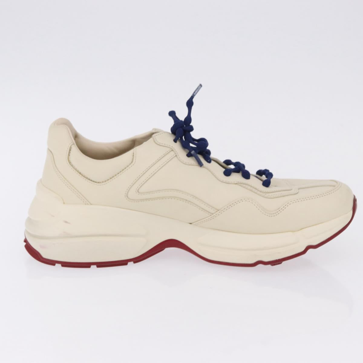GUCCI Doraemon Sneakers Leather White Blue 655025 Auth ar14148M