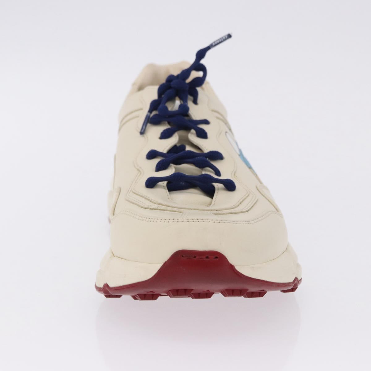 GUCCI Doraemon Sneakers Leather White Blue 655025 Auth ar14148M