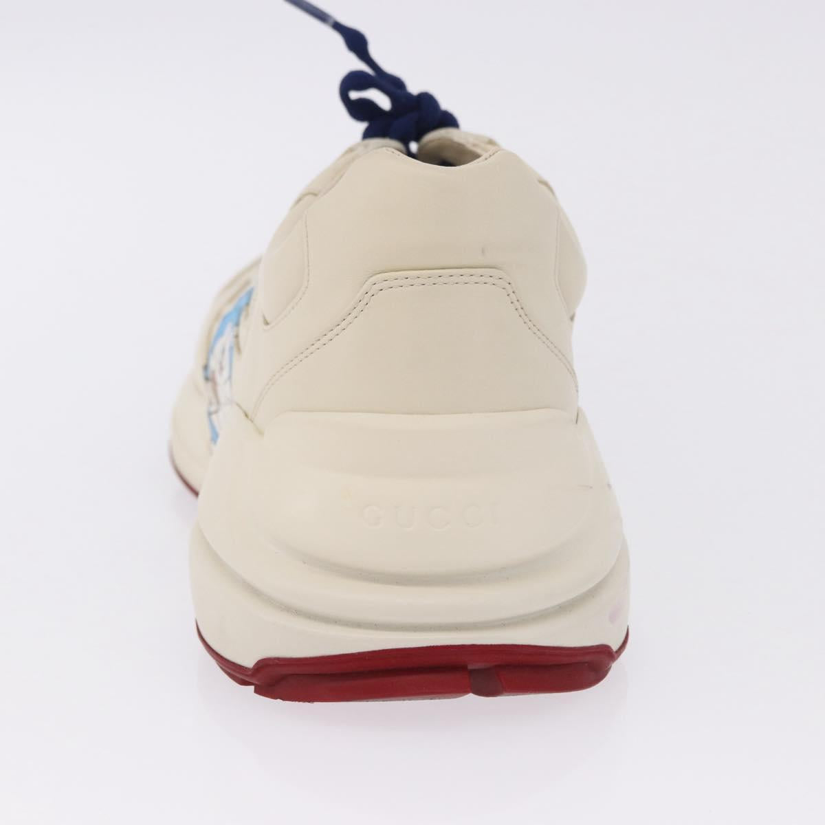 GUCCI Doraemon Sneakers Leather White Blue 655025 Auth ar14148M