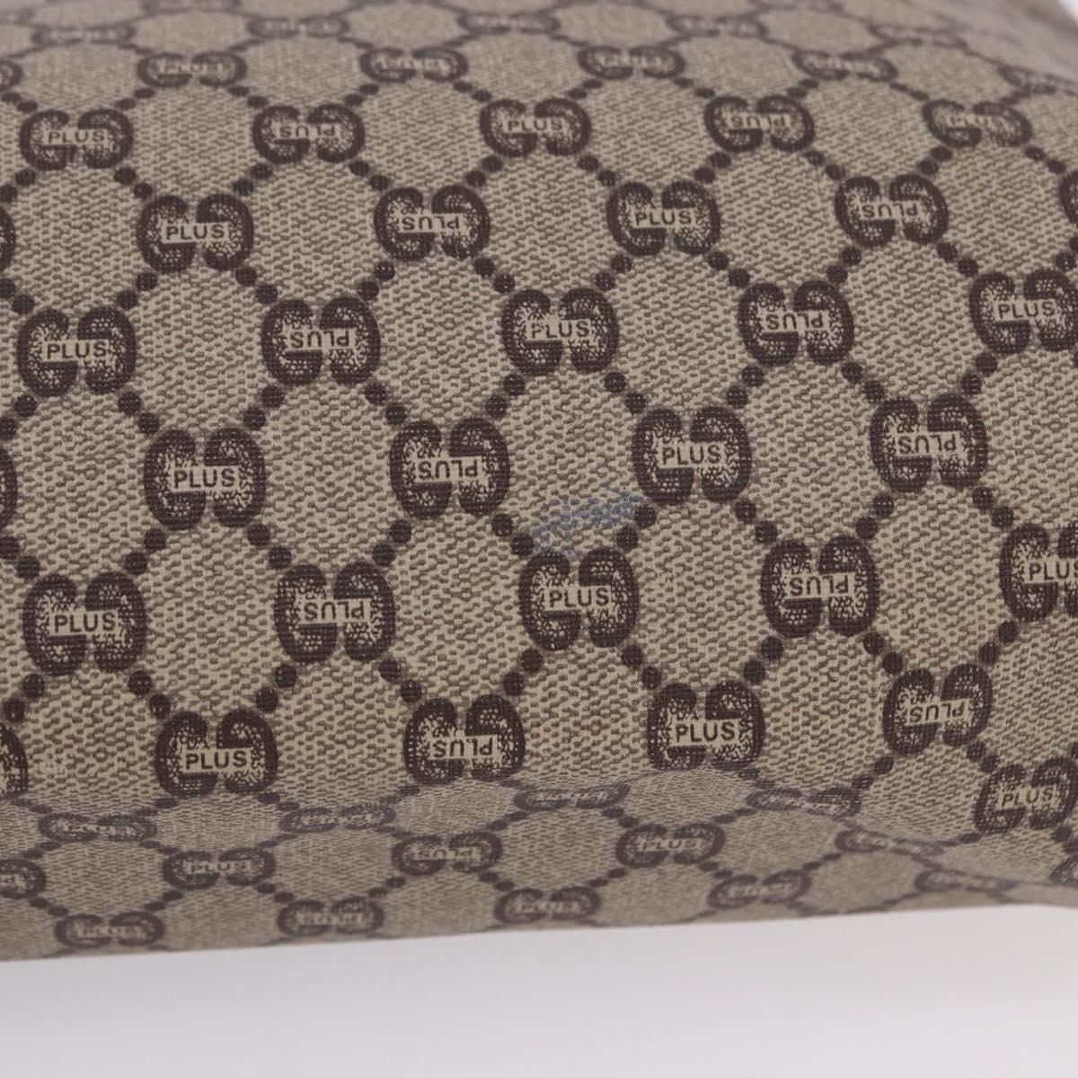 GUCCI GG Plus Supreme Web Sherry Line Tote Bag PVC Beige Gold Auth ar14150