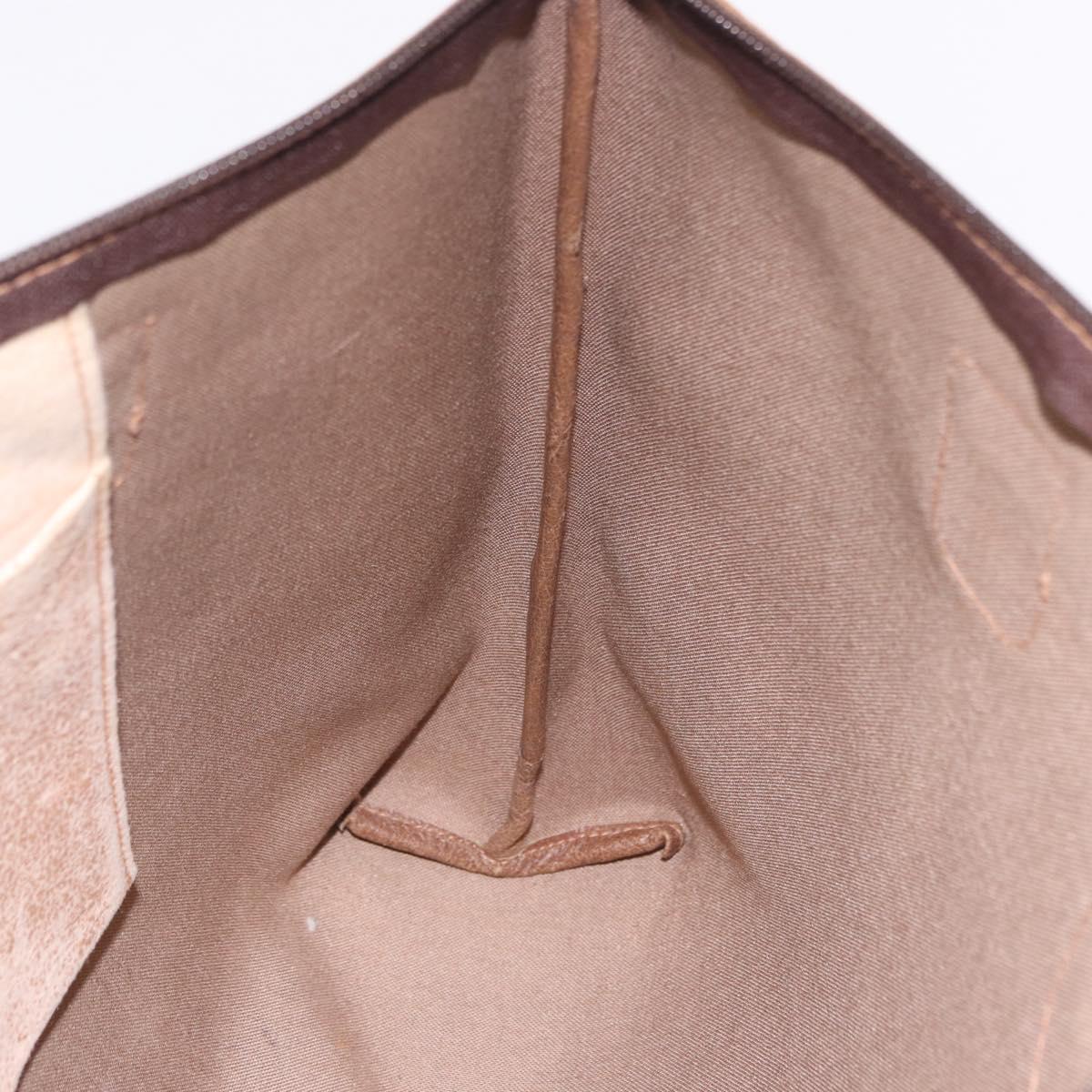 GUCCI GG Plus Supreme Web Sherry Line Tote Bag PVC Beige Gold Auth ar14150