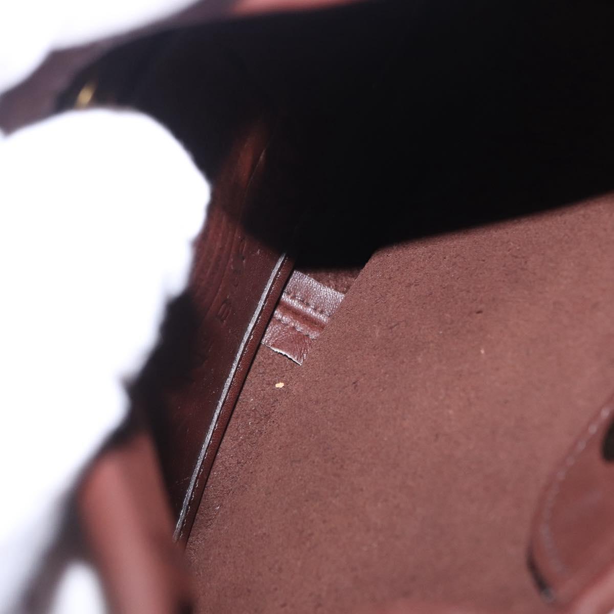 Coach Hand Bag Leather Brown Gold Auth ar14152A