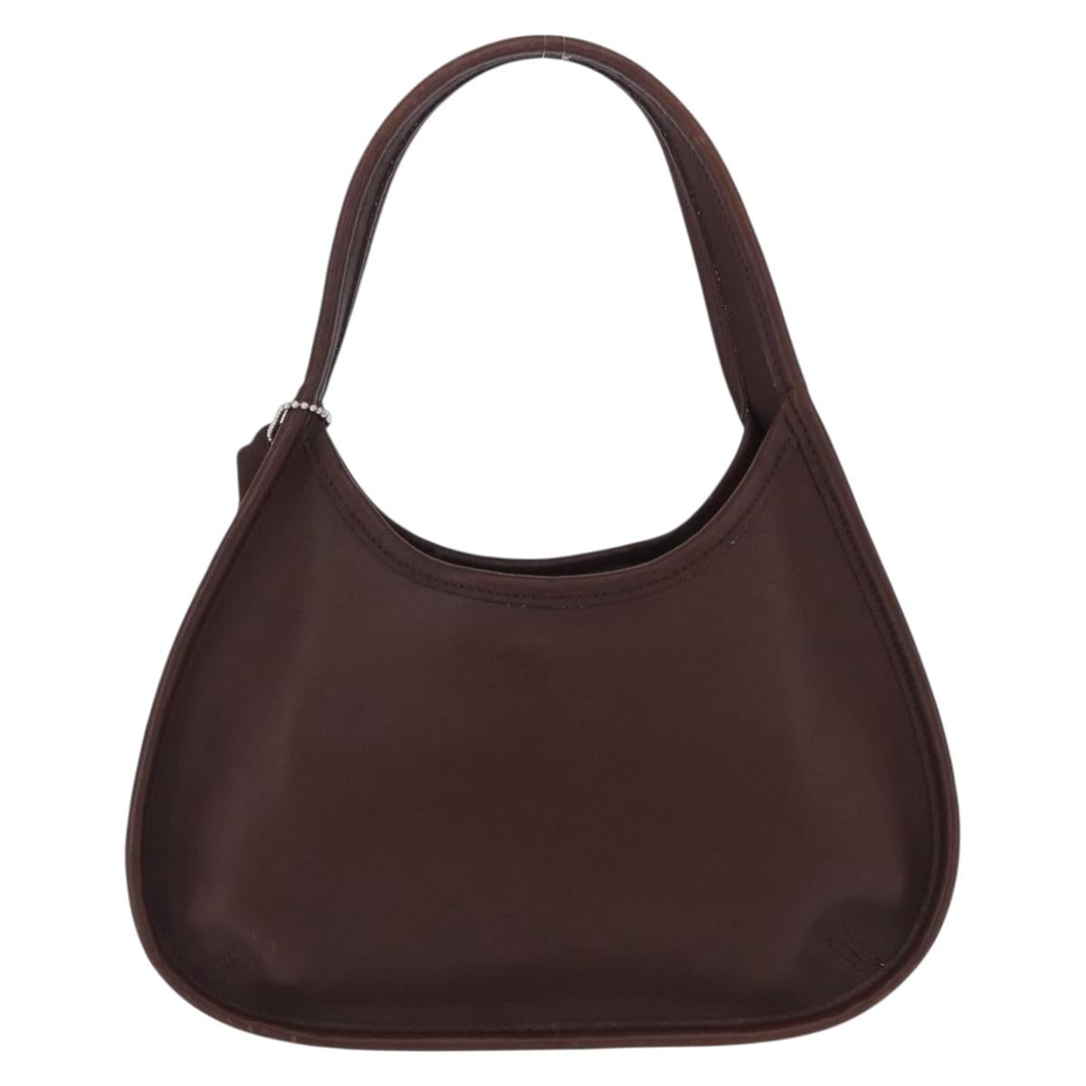 Coach Hand Bag Leather Brown Gold Auth ar14152A