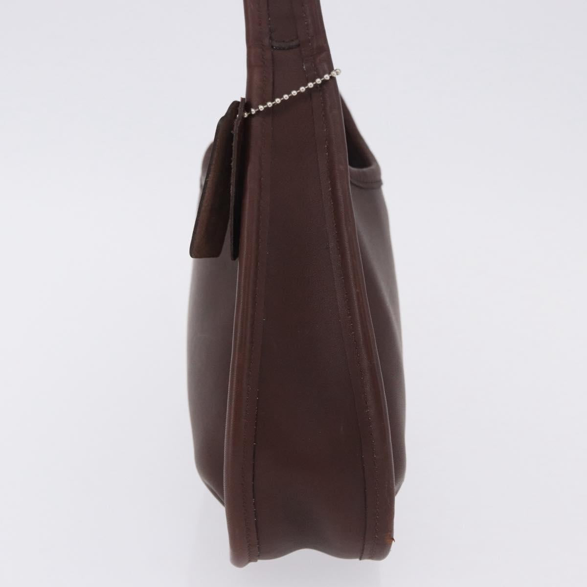 Coach Hand Bag Leather Brown Gold Auth ar14152A