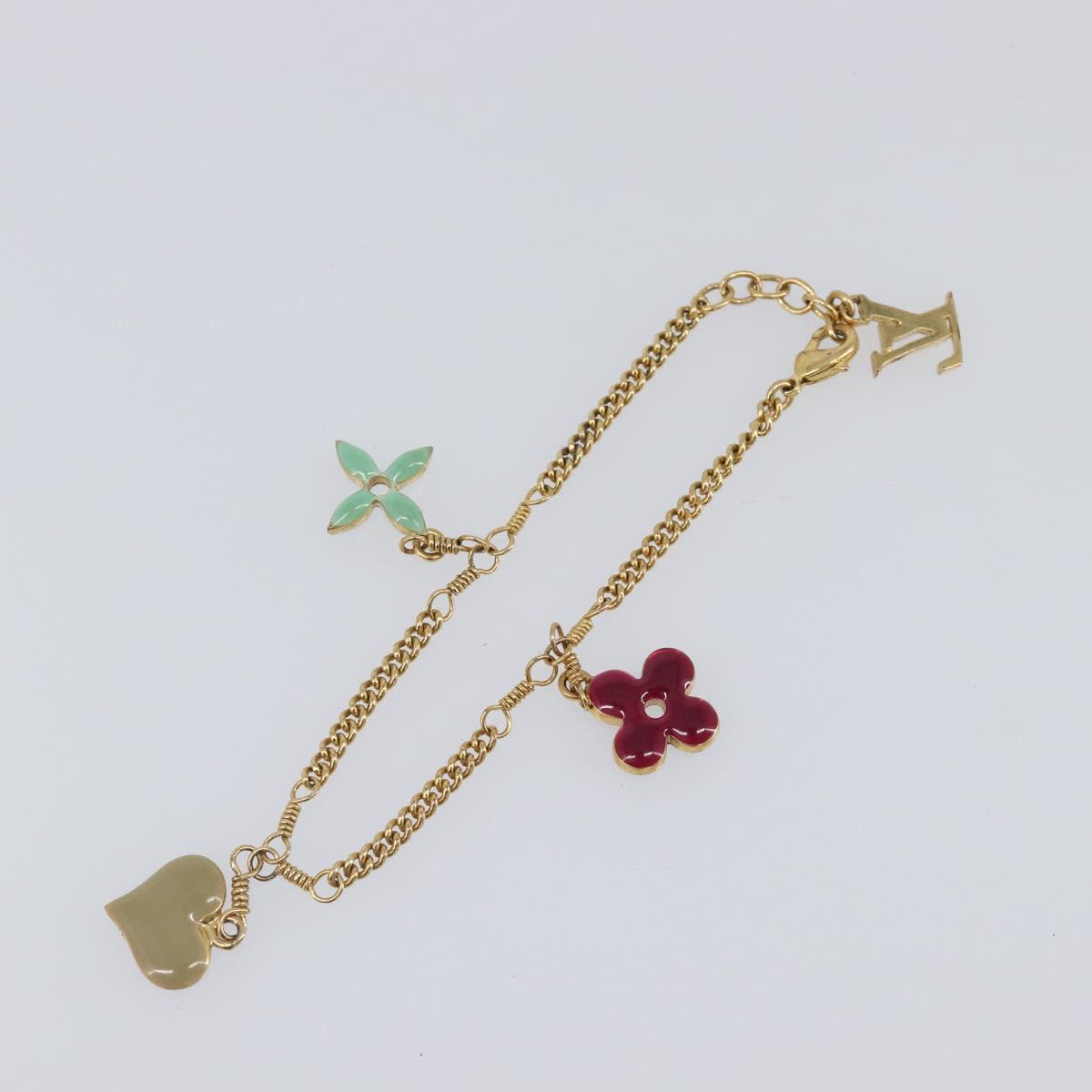 LOUIS VUITTON Brassless Sweet Monogram metal Gold Tone M65591 LV Auth ar14153M
