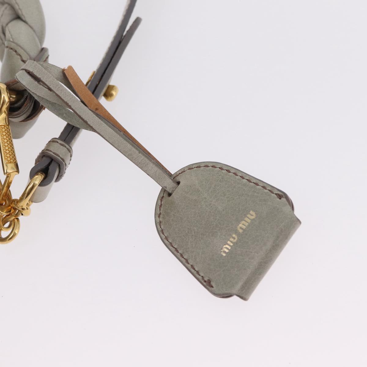 Miu Miu Matelasse Hand Bag Leather 2way Gray Gold Tone Auth ar14167V