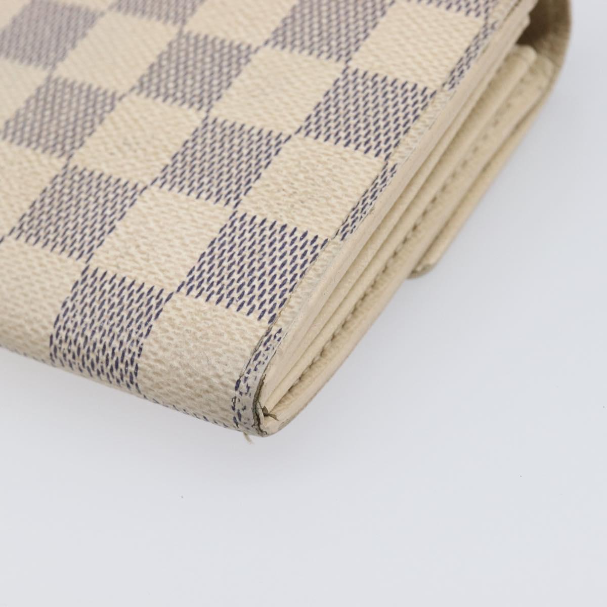LOUIS VUITTON Damier Azur Portefeuille Sarah Long Wallet N63208 LV Auth ar14170